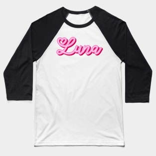 Luna name pink heart Baseball T-Shirt